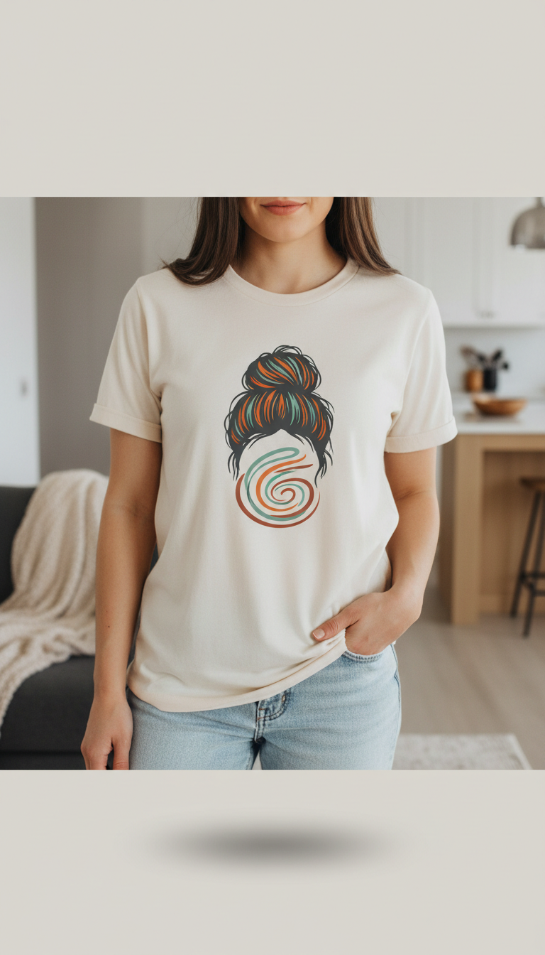 Mum life messy bun cotton tee